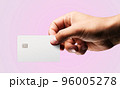 Man's hand holding credit card. 96005278