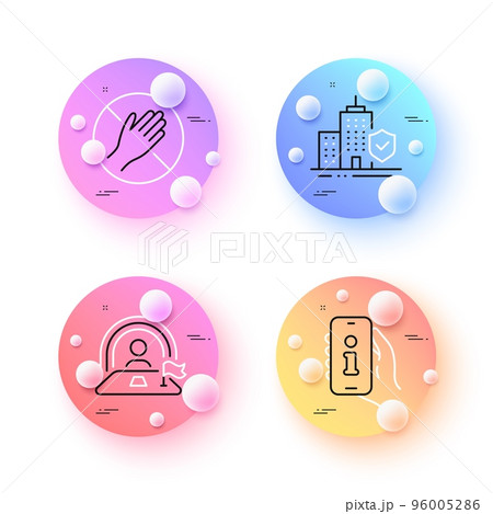 Lgbt, Dont touch and Apartment insurance minimal line icons. 3d spheres or balls buttons. Support icons. For web, application, printing. Work review, Clean hand, Flat coverage. Phone info. Vector Lgbt, Dont touch and Apartment insurance minimal line icons. 3d spheres or balls buttons. Support icons. For web, application, printing. Work review, Clean hand, Flat coverage. Phone info. Vector 96005286