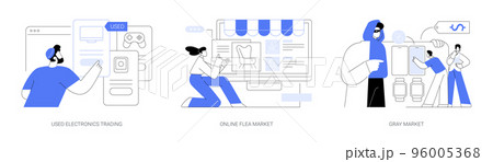 Second hand trade abstract concept vector illustrations. Second hand trade abstract concept vector illustrations. 96005368
