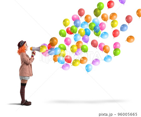 Clown screams balloons Clown screams balloons 96005665
