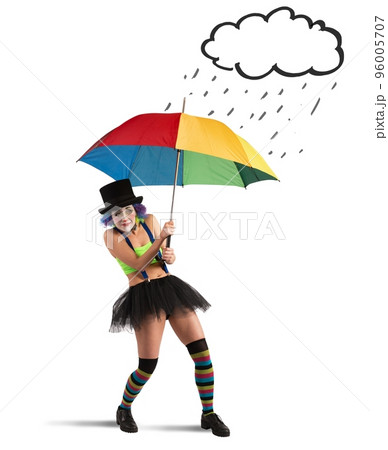Clowns with rainbow umbrella 96005707
