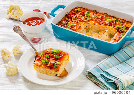 Riced Cauliflower Breakfast Bake, top view Riced Cauliflower Breakfast Bake, top view 96006504