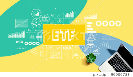 ETF theme with a laptop computer ETF theme with a laptop computer 96006783