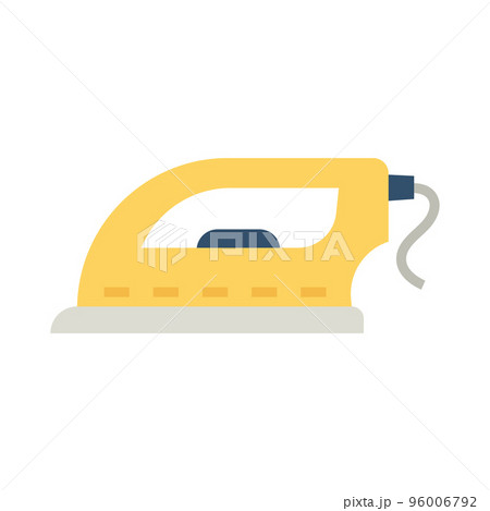Electric iron icon. House appliance. Laundry equipment. 96006792