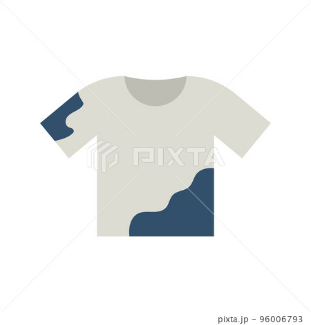 Dirt shirt icon. Stains on t-shirt. Stain removal glyph icon, laundry. 96006793