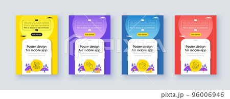 Simple set of Checkbox, Boiling pan and Presentation time line icons. Poster offer design with phone interface mockup. Include Voting ballot icons. For web, application. Vector Simple set of Checkbox, Boiling pan and Presentation time line icons. Poster offer design with phone interface mockup. Include Voting ballot icons. For web, application. Vector 96006946