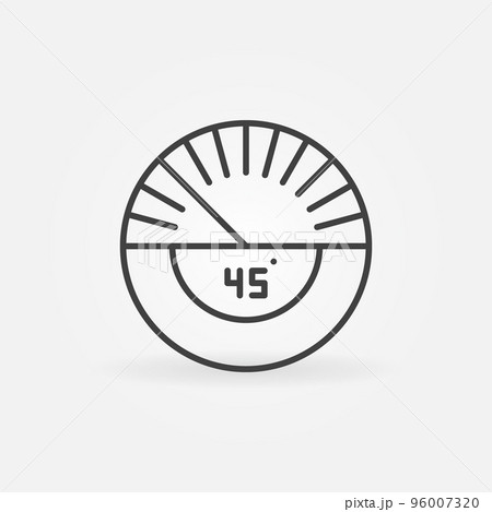 45 degrees vector concept simple icon in outline style 96007320