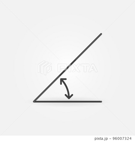 45 degrees angle linear vector concept icon or sign 96007324
