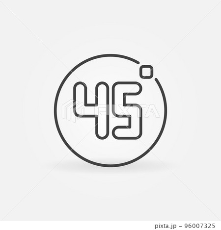 45 degrees vector concept minimal icon in thin line style 96007325