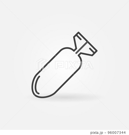 Vector Cluster bomb or Aerial Bomb concept linear icon Vector Cluster bomb or Aerial Bomb concept linear icon 96007344