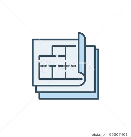 House Plan or Blueprint vector colored concept...のイラスト素材 [96007401] - PIXTA