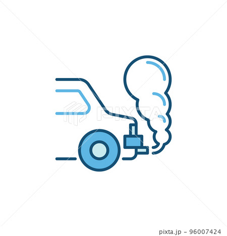 Vehicle Pollution modern icon - Car Exhaust Fumes vector sign Vehicle Pollution modern icon - Car Exhaust Fumes vector sign 96007424