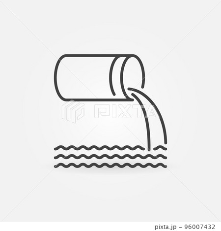 Sewage Pollution linear vector Waste Water concept icon Sewage Pollution linear vector Waste Water concept icon 96007432