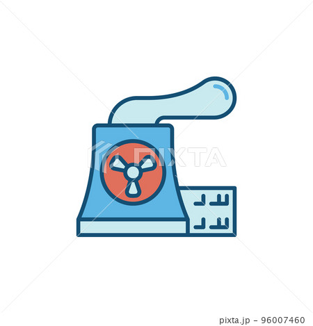 Nuclear Pollution vector Radioactive concept colored icon Nuclear Pollution vector Radioactive concept colored icon 96007460