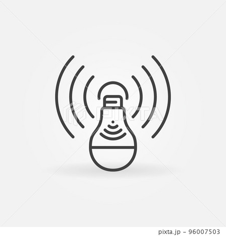 Light Bulb with Wifi vector outline concept icon Light Bulb with Wifi vector outline concept icon 96007503