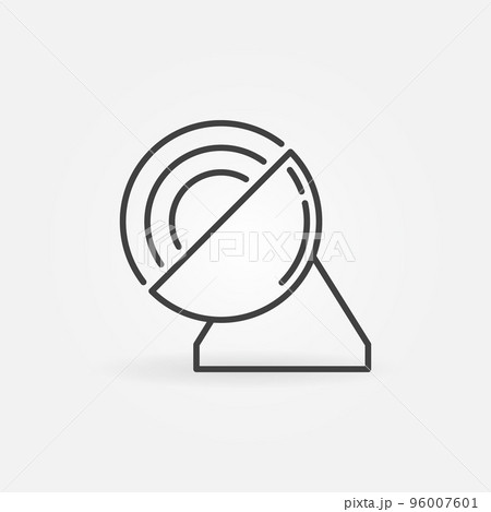 Parabolic Antenna outline icon. Signal vector concept symbol Parabolic Antenna outline icon. Signal vector concept symbol 96007601