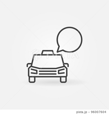 Taxi Car with Empty speech bubble vector concept linear icon 96007604