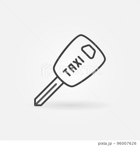 Taxi Car Key vector concept icon in thin line style 96007626