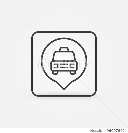 Taxi Pointer vector concept outline minimal icon Taxi Pointer vector concept outline minimal icon 96007642