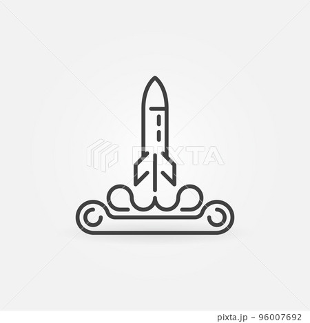 Missile launch vector concept icon in thin line style 96007692