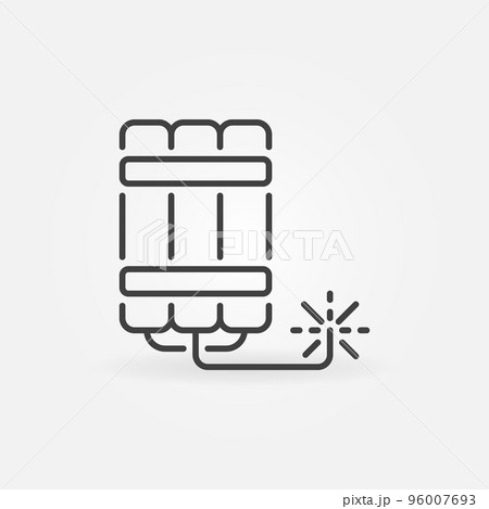 Dynamite vector concept minimal icon in thin line style Dynamite vector concept minimal icon in thin line style 96007693