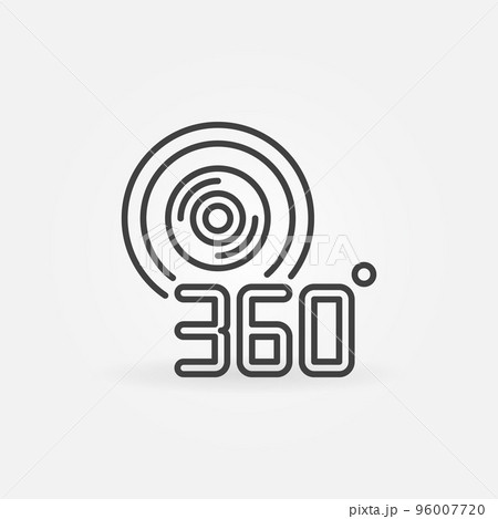 360 degree video camera outline vector icon 96007720