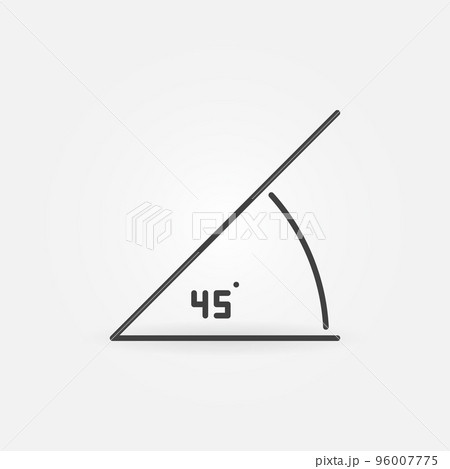 45 degrees angle vector concept icon in thin line style 96007775