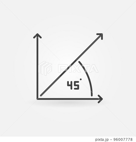 45 Degree Angle outline vector concept icon 96007778