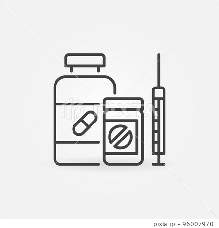 Medical Waste Recycling linear vector concept icon Medical Waste Recycling linear vector concept icon 96007970