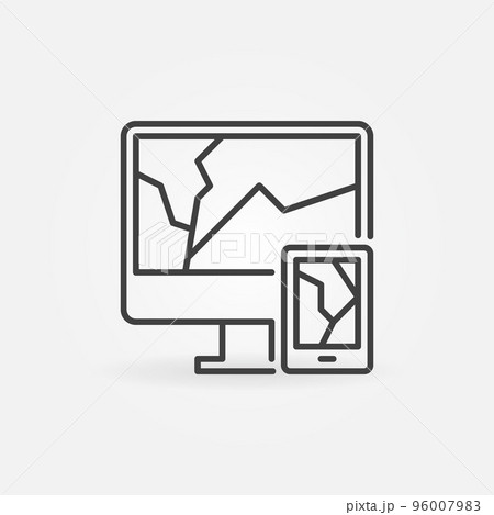 E-Waste vector garbage concept thin line icon or sign E-Waste vector garbage concept thin line icon or sign 96007983