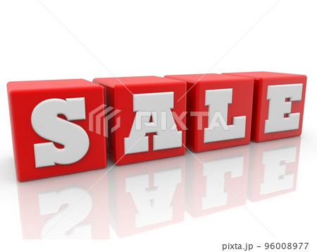 SALE concept on red toy blocks 96008977