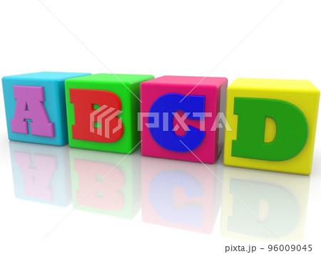 ABCD letters on colorful toy blocks 96009045