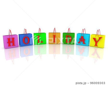 Colorful shopping bags with holiday concept 96009303
