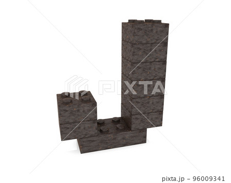 Letter J from rusty metal toy bricks Letter J from rusty metal toy bricks 96009341