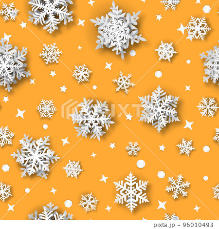 Christmas seamless pattern with paper snowflakes Christmas seamless pattern with paper snowflakes 96010493