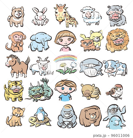 いろいろな動物と子ども いろいろな動物と子ども 96011006