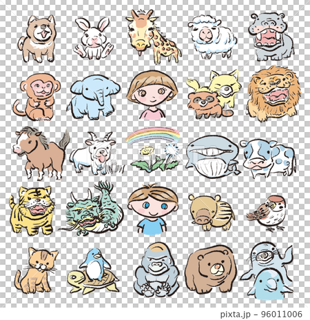 いろいろな動物と子ども いろいろな動物と子ども 96011006