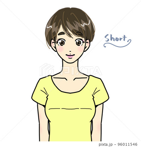 ショートヘアの女性 96011546