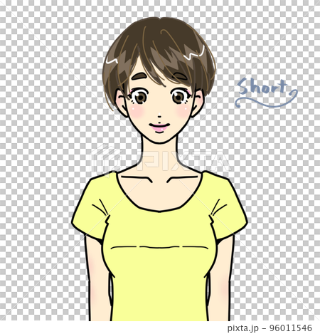 ショートヘアの女性 96011546
