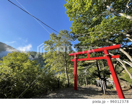 朝の玉川温泉薬師神社 96012378