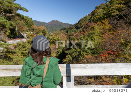 秋の吾妻渓谷　猿橋付近　群馬県 96013071