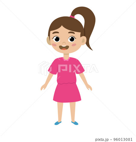 Cute girl kid. Funny child isolated on white background Cute girl kid. Funny child isolated on white background 96013081