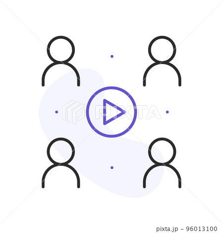 online meeting related line icon 96013100