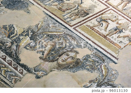 Mosaic Mona Lisa of Galilee in the archaeological park of Sepphoris (Tzipori) Mosaic Mona Lisa of Galilee in the archaeological park of Sepphoris (Tzipori) 96013130