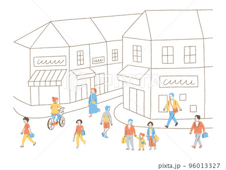街に住む様々な人たち_色 96013327