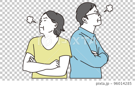 一對夫婦在打架中互相對抗 一對夫婦在打架中互相對抗 96014285