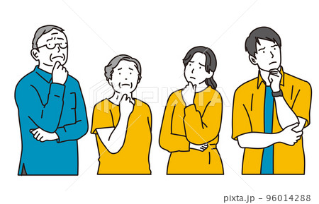 悩む若夫婦と老夫婦 悩む若夫婦と老夫婦 96014288