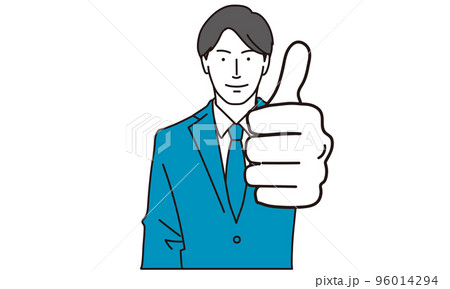 グッドサインをする若いビジネスマン	 96014294
