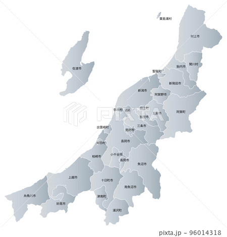 新潟県と市町村地図 96014318