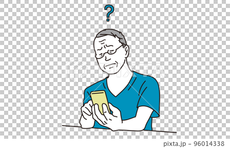 老眼でスマートフォンが見えづらい高齢者 老眼でスマートフォンが見えづらい高齢者 96014338